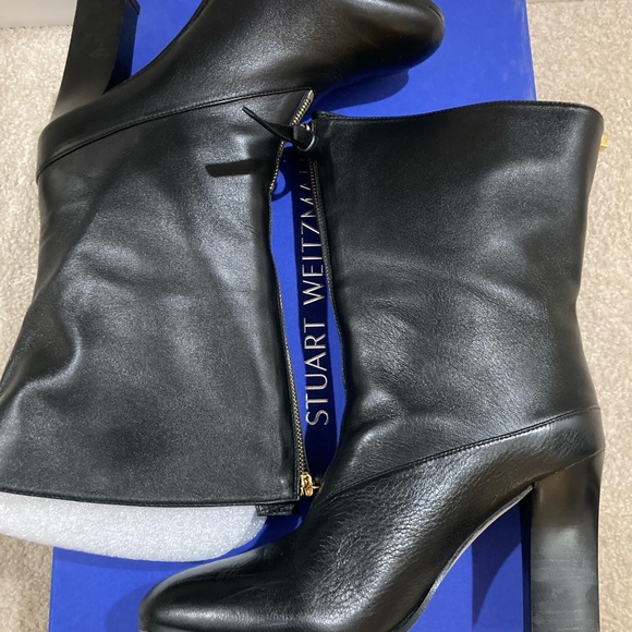 Stuart Weitzman Jet Nero Nubo Boots - Wide Calf Size 9 - Picture 4 of 5